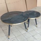  Bàn Trà Đôi Mặt Mica Vân Đá VSC5 