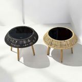  Bàn Sân Vườn Mặt Kiếng VS52 – Thiết Kế Bo Tròn Tinh Tế, Phù Hợp Mọi Không Gian Ngoài Trời 