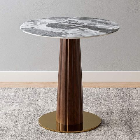 bàn cafe tròn mặt đá sang trọng