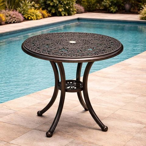  Bàn Tròn Nhôm Đúc Ngoài Trời HSBN011 