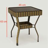  Bàn Ngoài Trời Mặt Kính Đen VS553 – Thiết Kế Gọn Gàng, Tinh Tế 