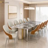  Bộ Bàn Ăn Mặt Đá 10 Ghế HAK28 + Ghế Alix HAG15 