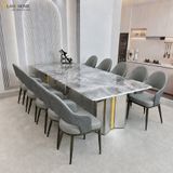  Bộ Bàn Ăn Mặt Đá 10 Ghế HAK28 + Ghế Alix HAG15 