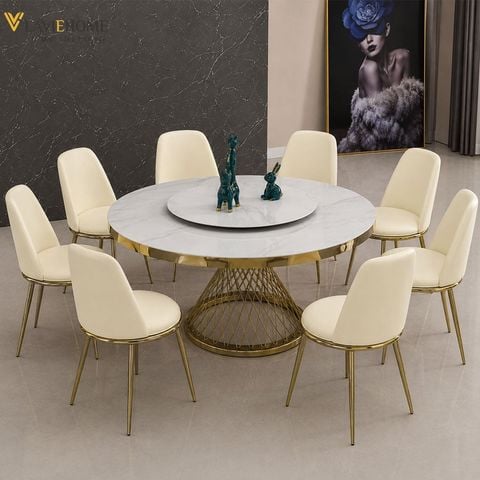  Bộ Bàn Ăn Mặt Đá 8 Ghế Medusa + Ghế Aurora 