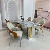  Bộ Bàn Ăn Mặt Đá HAK28 + Ghế Alix HAG15 