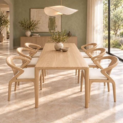  Bộ Bàn Ghế Ăn Gỗ HTBA6 + Ghế Maison HTG4 