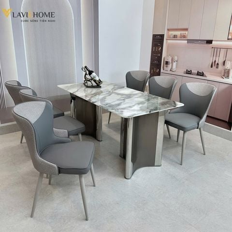 Bộ bàn ăn 6 ghế HAK22 kèm ghế Xavia HAG8