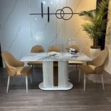  Bộ Bàn Ăn Mặt Đá Cao Cấp HAK37 + Ghế Ăn Rex HAG16 