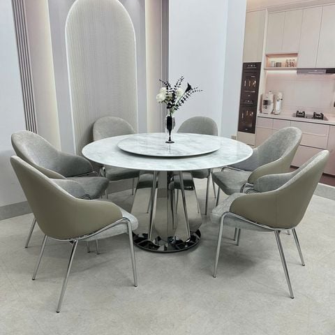  Bộ Bàn Ăn Mặt Đá Cao Cấp HAK87 + Ghế HAG56 