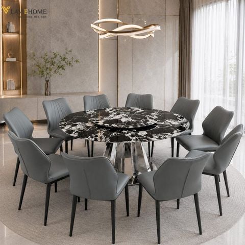  Bộ Bàn Ăn Tròn 10 Ghế HAK87 Kèm Ghế Jena HAG29 