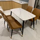  Bộ Bàn Ăn Mặt Đá Hebe và Ghế Loft Sọc 