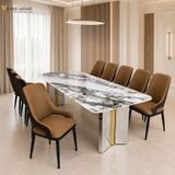  Bộ Bàn Ăn Mặt Đá 10 Ghế HAK28 + Ghế Avey HAG31 