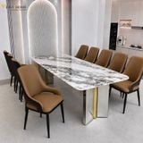  Bộ Bàn Ăn Mặt Đá 10 Ghế HAK28 + Ghế Avey HAG31 