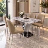  Bộ Bàn Ăn Mặt Đá 4 Ghế HAK81 + Ghế Veryti HAG50 