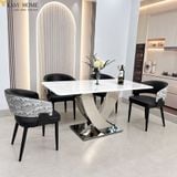  Bộ Bàn Ăn Mặt Đá 4 Ghế HAK91 + Ghế Duke HAG54 