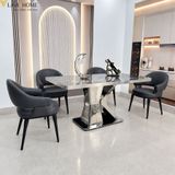  Bộ Bàn Ăn Mặt Đá 4 Ghế HAK95 + Ghế Zentino HAG68 