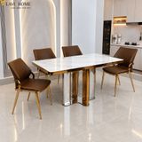  Bộ Bàn Ăn Mặt Đá 4 Ghế HAK99 + Ghế Zoy HAG71 