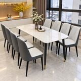  Bộ Bàn Ăn Mặt Đá 8 Ghế Hebe + Ghế Erica 
