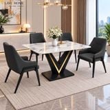  Bộ Bàn Ăn Mặt Đá 4 Ghế ACC005 + Ghế Lucas HAG14 