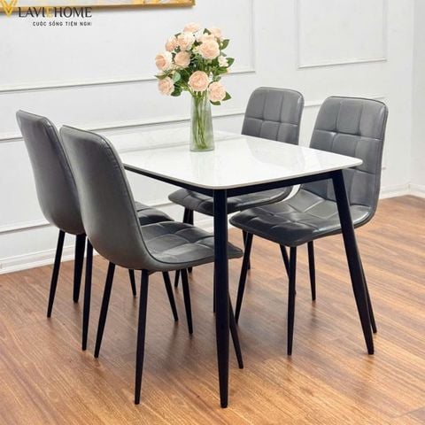  Bộ Bàn Ăn Mặt Đá 4 Ghế Cosima + Ghế Camila DPA52 