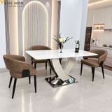  Bộ Bàn Ăn Mặt Đá 4 Ghế HAK91 + Ghế Duke HAG54 