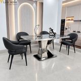  Bộ Bàn Ăn Mặt Đá 4 Ghế HAK95 + Ghế Zentino HAG68 
