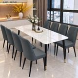  Bộ Bàn Ăn Mặt Đá 8 Ghế Hebe + Ghế Erica 