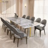  Bộ Bàn Ăn Mặt Đá 10 Ghế HAK28 + Ghế Alix HAG15 