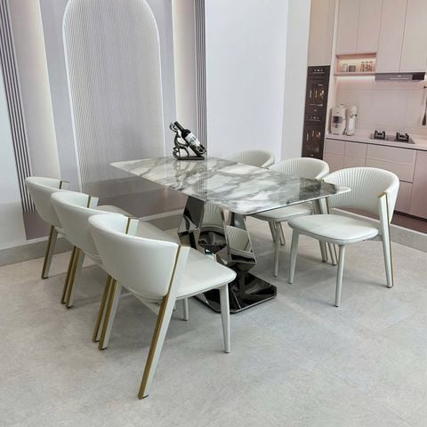  Bàn Ăn Mặt Đá Cao Cấp HAK79 +  HAG55 