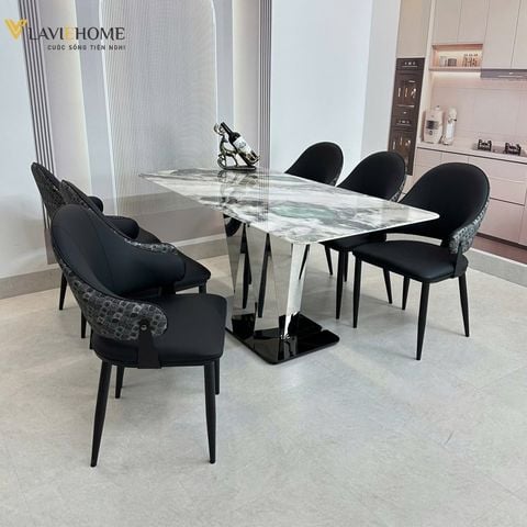 Bộ bàn ăn 6 ghế HAK83 kèm ghế Gina HAG47