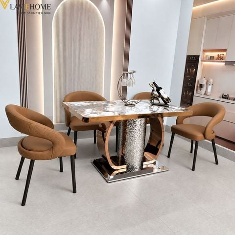 Bộ Bàn Ăn Mặt Đá 4 Ghế HAK96 + Ghế Vico HAG61 
