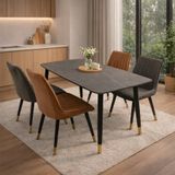  Bộ Bàn Ăn Mặt Đá Hebe và Ghế Loft Sọc 