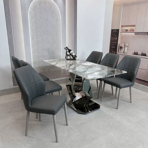  Bộ Bàn Ăn Mặt Đá Cao Cấp HAK79 + Ghế HAG50 