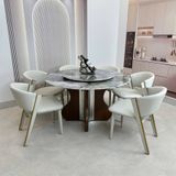  Bộ Bàn Ăn Tròn Mặt Đá HAK84 + Ghế Ăn Ariston HAG55 