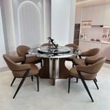  Bộ Bàn Ăn Tròn Mặt Đá HAK84 + Ghế Ăn Biingo HAG45 