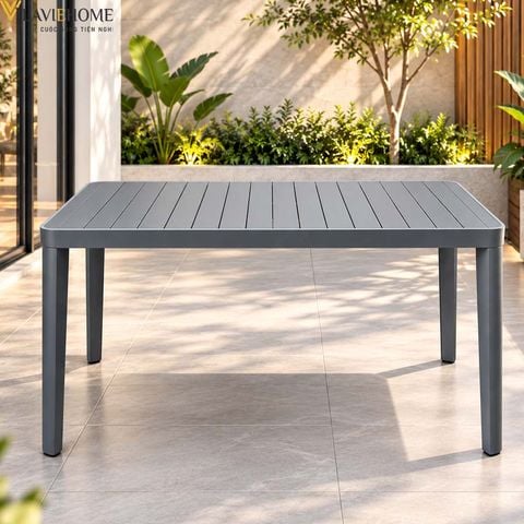  Bàn Chữ Nhật Ngoài Trời BC103 Khung Nhôm Nan Polywood 