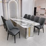  Bộ Bàn Ăn Mặt Đá 10 Ghế HAK28 + Ghế Avey HAG31 