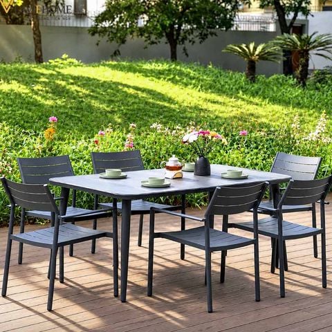 Bộ Bàn Ghế Nhôm Đúc Ngoài Trời BN107 + GN105 