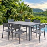  Bàn Chữ Nhật Ngoài Trời BC103 Khung Nhôm Nan Polywood 