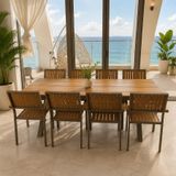  Bộ Bàn Chữ Nhật Ngoài Trời Khung Nhôm Nan Polywood DPBV23 + DPAV11A 