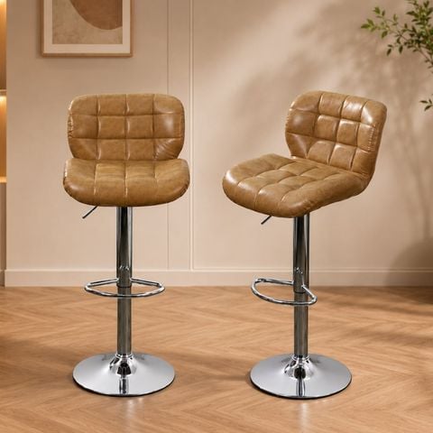 ghế cafe chân trụ inox