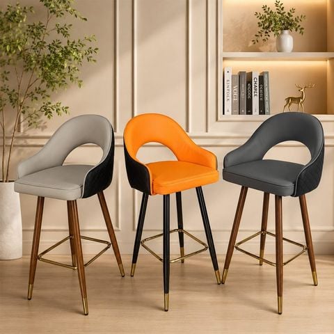  Ghế Bar Da Nệm Chân Sắt HSBAR034 