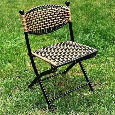 ghế ngoài trời gấp gọn đan nhựa giả mây tiện dụng