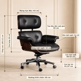  Ghế Giám Đốc Bọc Da Kèm Đôn Gác Chân HSGD035 