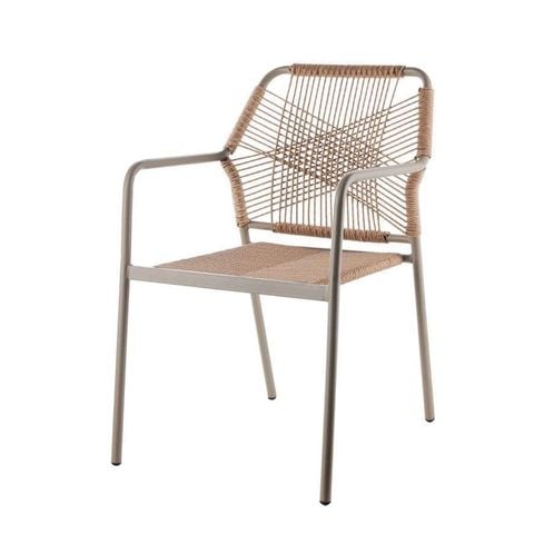 ghế ngoài trời đan dây kiểu nan chéo lưng tựa thoáng