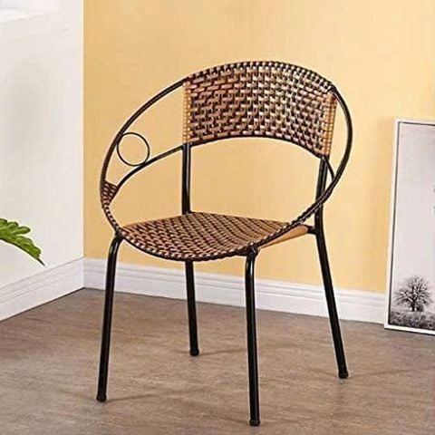 ghế ngồi thư giãn giả mây khung sắt chắc chắn