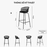  Ghế Bar NNhựa PP Chân Sắt Sơn Tĩnh Điện S3031A 