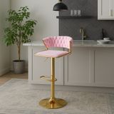  Ghế Quầy Bar Bọc Nhung Chân Trụ Xi Mạ VS641C 