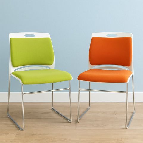 Ghế quỳ lưng nhựa HSVP054 không tay, đệm mút bọc lưới, chân mạ crom cao cấp, ghế văn phòng Laviehome