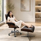  Ghế Giám Đốc Bọc Da Kèm Đôn Gác Chân HSGD035 